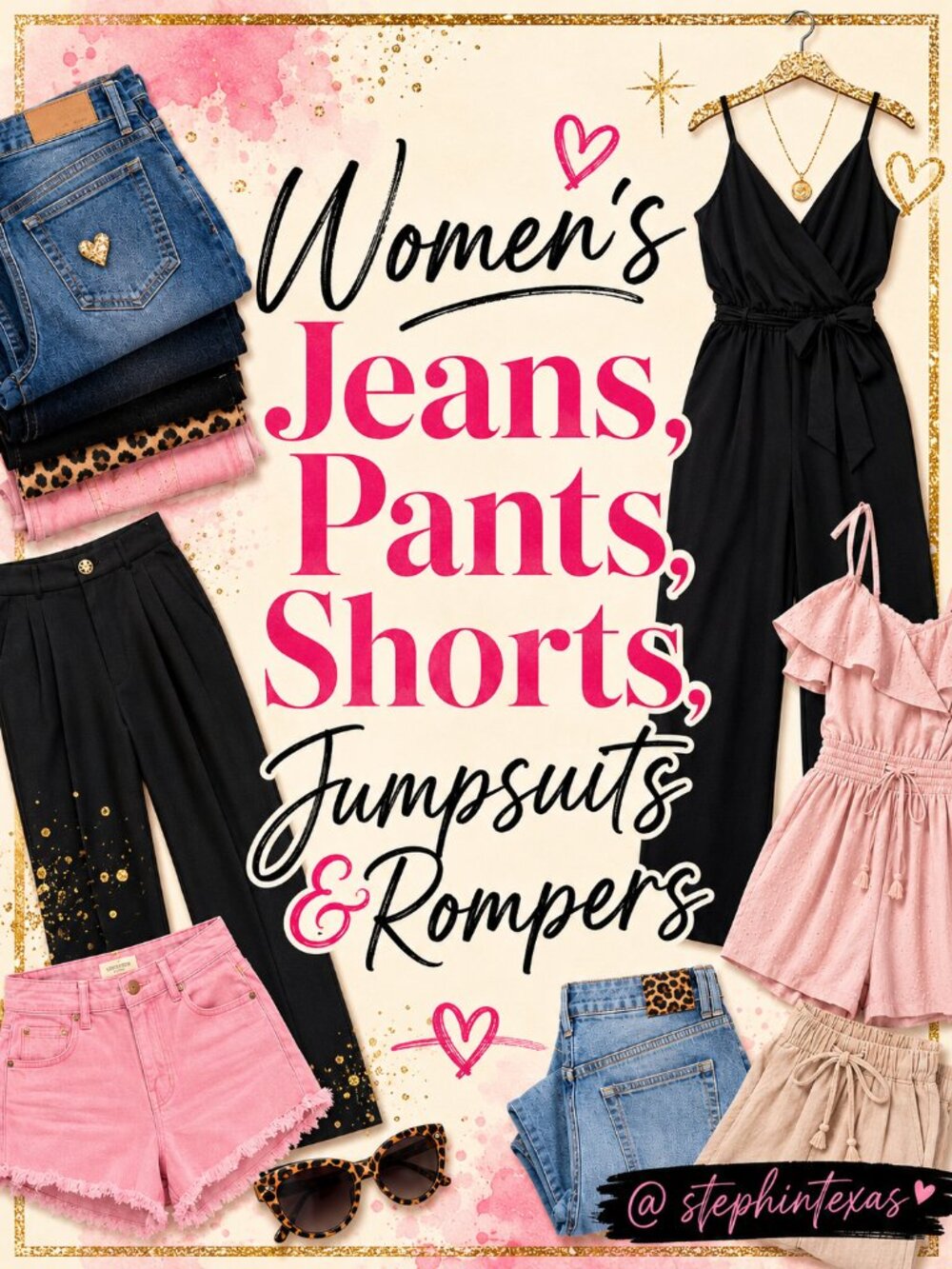 JEANS  OVERALLS PANTS JUMPSUITS SHORTS LEGGINGS